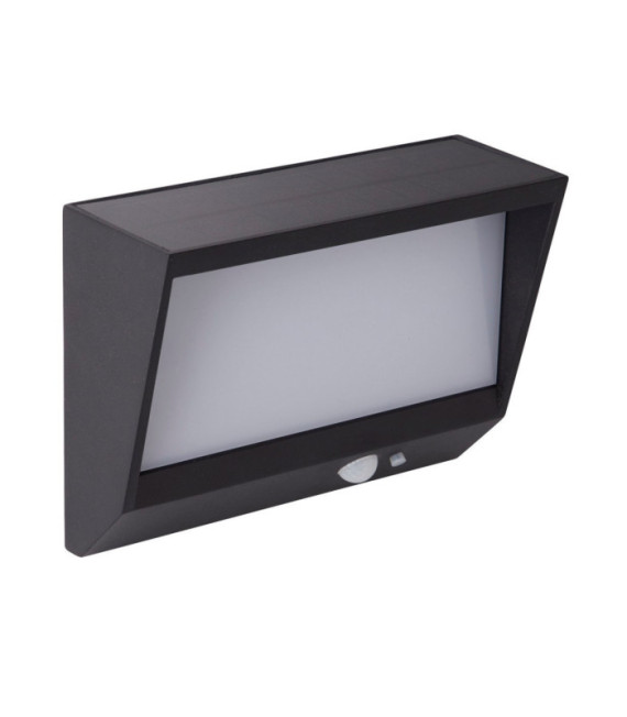 Solarwandleuchte Aluminium, Polycarbonat Mattschwarz