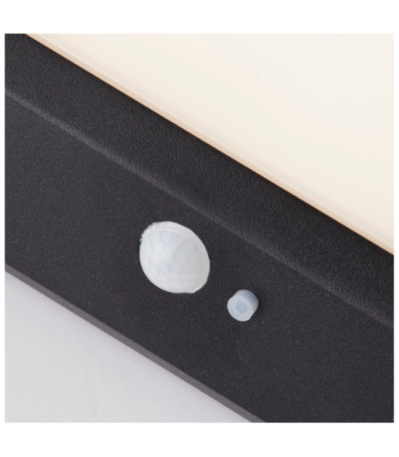 Solarwandleuchte Aluminium, Polycarbonat Mattschwarz