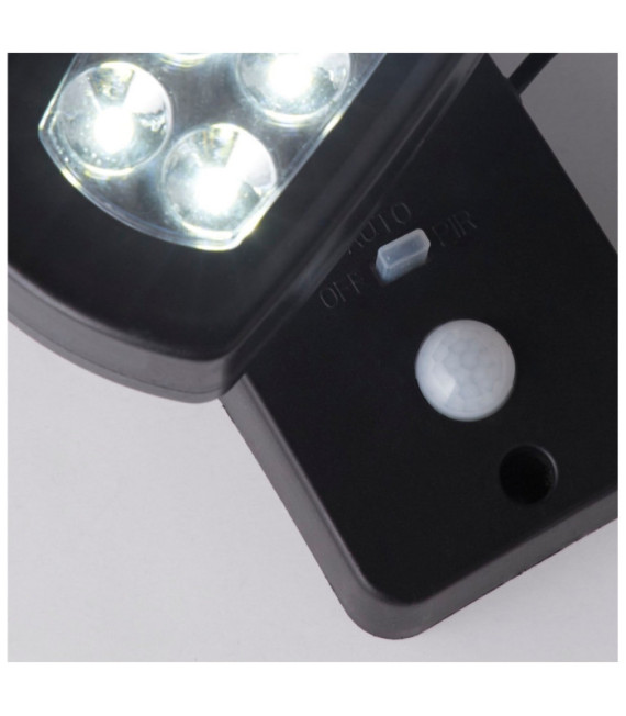 Aplique portátil Solar ABS, Policarbonato Negro satinado
