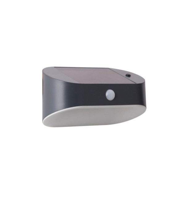 Lampada da parete solare in ABS, policarbonato grigio opaco