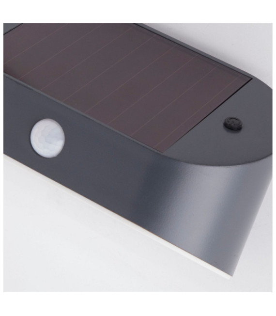 Wandleuchte Solar ABS, mattgraues Polycarbonat