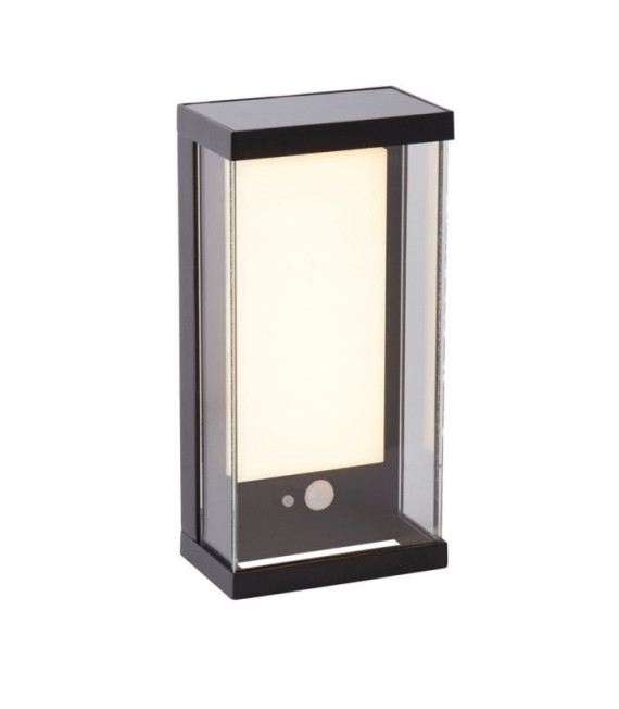 Aplique solar Aluminio, policarbonato Negro mate