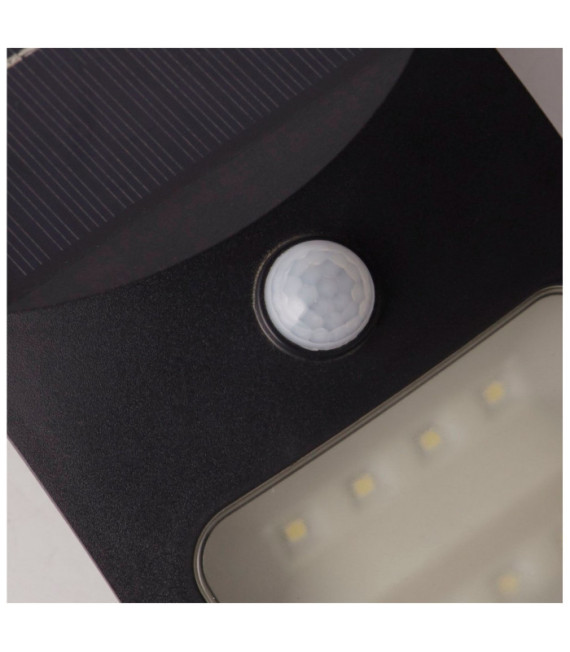 Aplique solar ABS, Policarbonato Negro mate