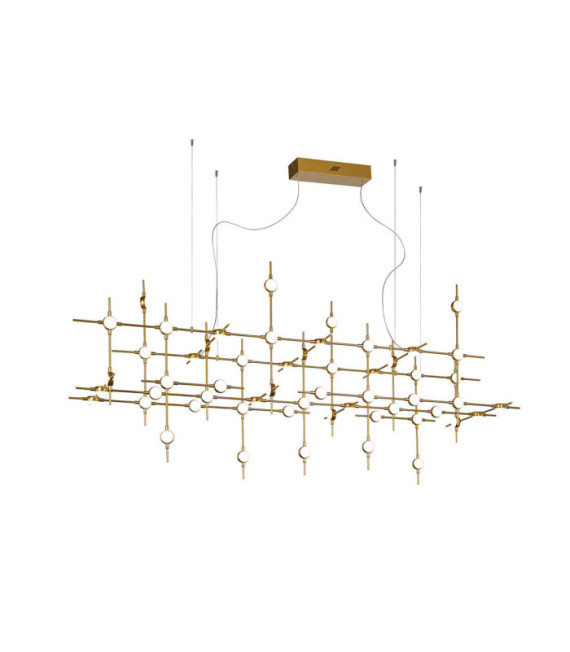 Suspension LED Provenza Verre,Acrylique,Acier Or