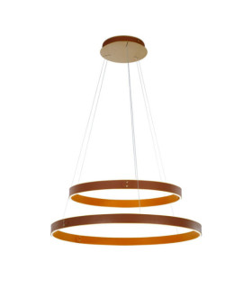 Suspension LED Manezia Acrylique,acier,cuir,aluminium Brun
