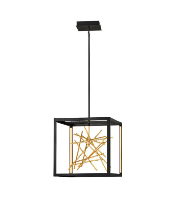 Hinkley LED-Pendelleuchte Stahl Schwarz und Goldgold