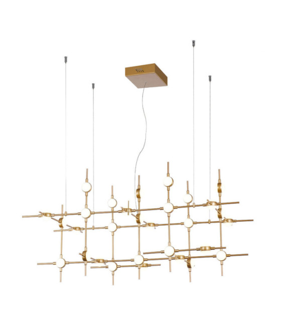 LED-Pendelleuchte Provenza Glas, Acryl, Stahl Gold