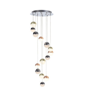 Suspension Mocado Verre,acier,aluminium Chrome