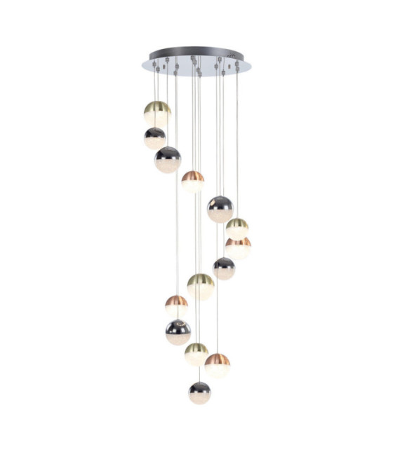 Suspension Mocado Verre,acier,aluminium Chrome