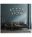 Alamo LED pendant light Glass, steel, aluminum Matt black, brushed coffee