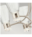 Suspension Kichler Acier,verre à facettes transparent,aluminium Nickel poli