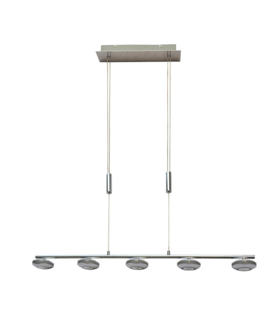 Lampada a sospensione a LED Marley. Lega metallica cromata