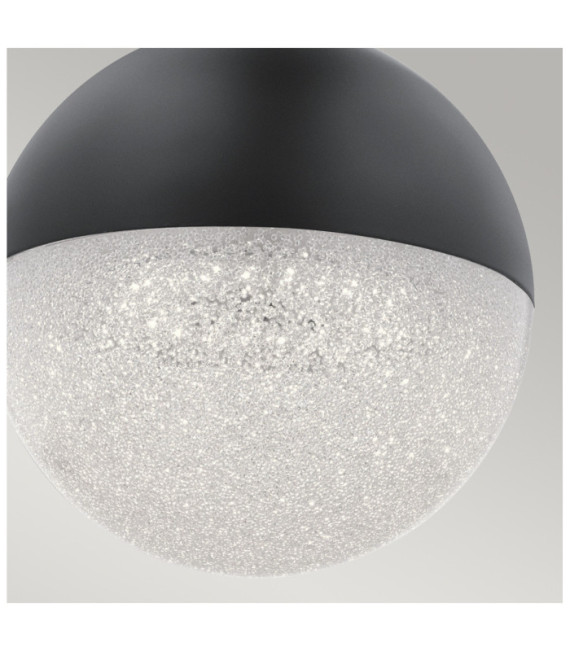 Lampada a sospensione Kichler Ferro, acrilico con scheggia di zirconio, alluminio Nero opaco