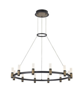 Alamo LED-Pendelleuchte Glas, Stahl, Aluminium Mattschwarz, gebürsteter Kaffee