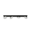 Barre de spots Castelio Plastique,acier,aluminium Noir