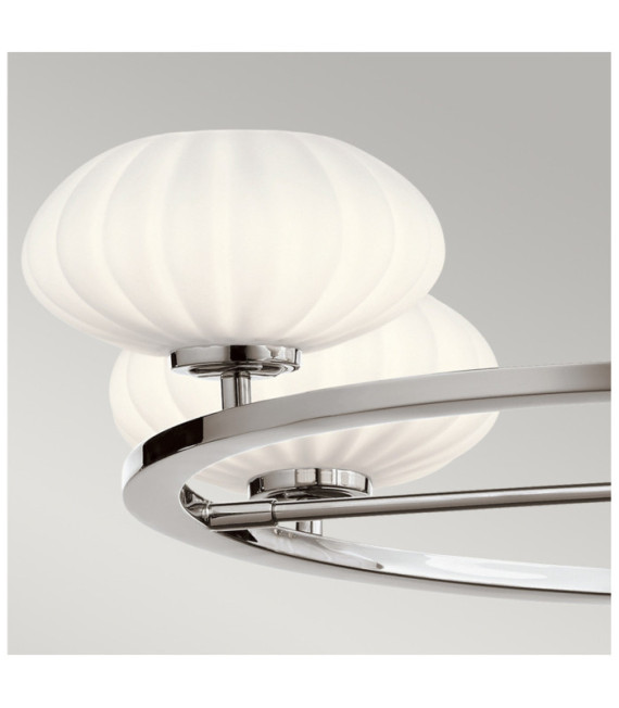 Kichler pendant light Satin engraved opal glass, polished chrome steel