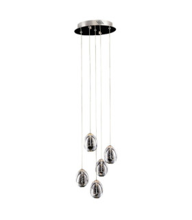 Huelto pendant light Acrylic, steel, aluminum Chrome