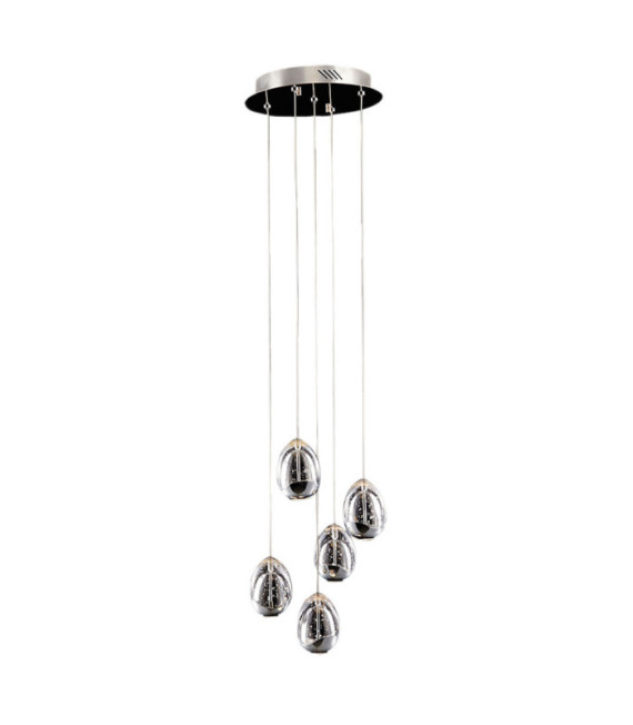 Lámpara colgante Huelto Acrílico, acero, aluminio Cromo