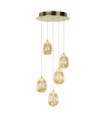 Suspension Huelto Acrylique,acier,aluminium Champagne d'or