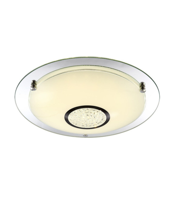 Lámpara de techo Minako Crystal, aleación de metal, cristal blanco