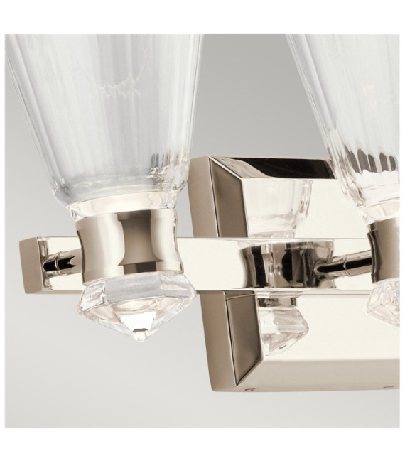 Aplique Kichler Aluminio, acero, cristal facetado transparente Níquel pulido