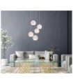 Suspension Rosario Verre,acier,aluminium Or
