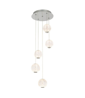 Rosario pendant lamp Glass, steel, aluminum Chrome