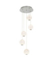 Suspension Rosario Verre,acier,aluminium Chrome