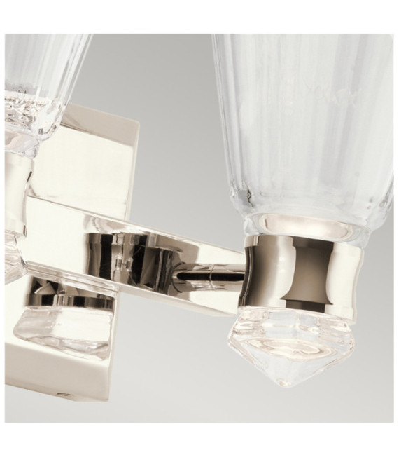 Kichler Wandleuchte Aluminium, Stahl, transparentes facettiertes Glas, poliertes Nickel