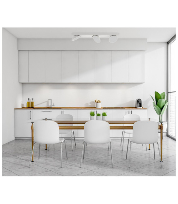 Barre de spots Castelio Plastique,acier,aluminium Blanc