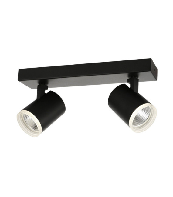 Foco Helvia Plástico, acero, aluminio Negro