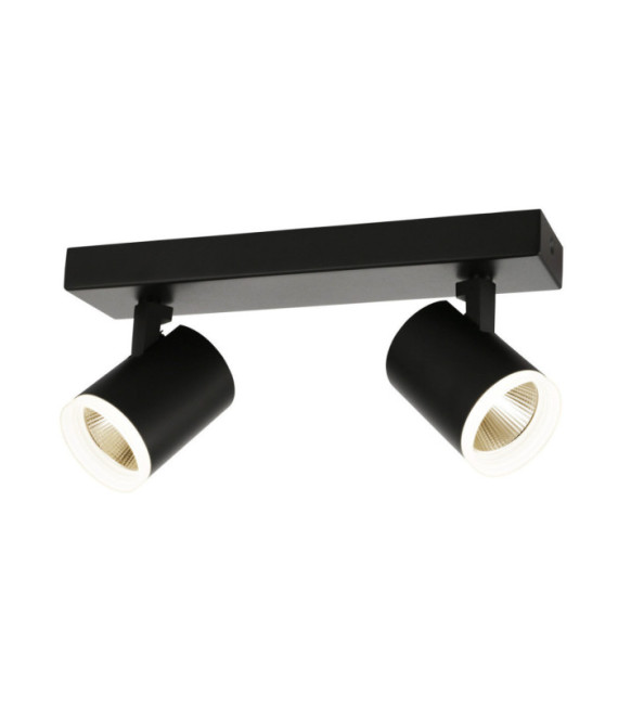 Spot Helvia Plastique,acier,aluminium Noir