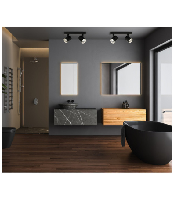 Spotlight Helvia Plastic, steel, aluminum Black