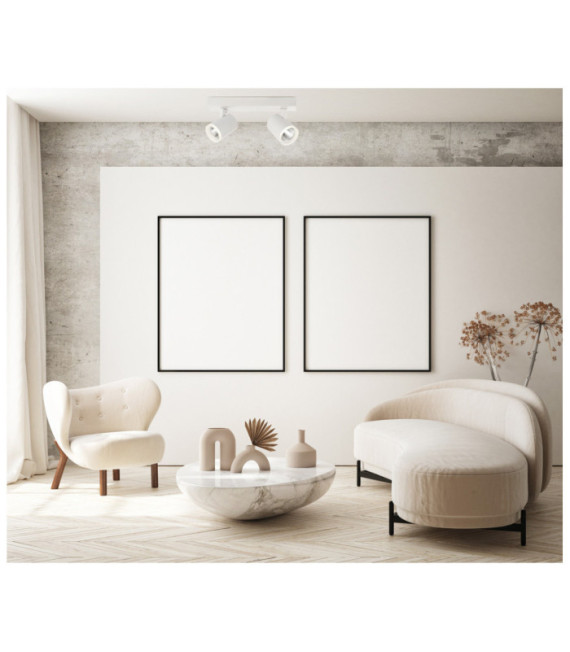 Spot Helvia Plastique,acier,aluminium Blanc