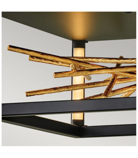 LED-Deckenleuchte Hinkley Steel Schwarz und Goldgold