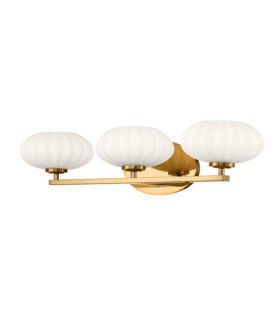 Aplique de baño Kichler Acero, cristal opalino satinado Fox Gold