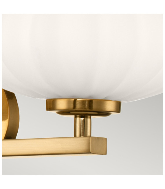 Aplique de baño Kichler Acero, cristal opalino satinado Fox Gold