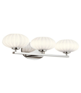 Wall light Bathroom Kichler Steel, satin etched opal glass Polished chrome