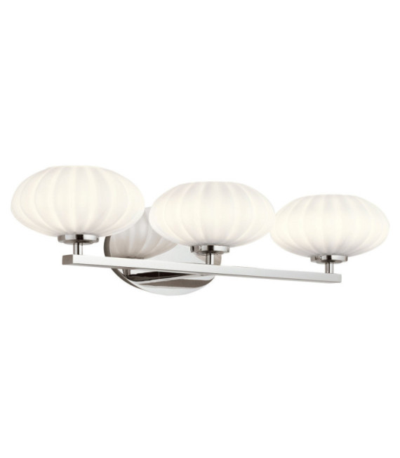 Aplique de baño Kichler Acero, cristal opalino satinado Cromo brillo