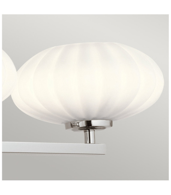 Wall light Bathroom Kichler Steel, satin etched opal glass Polished chrome