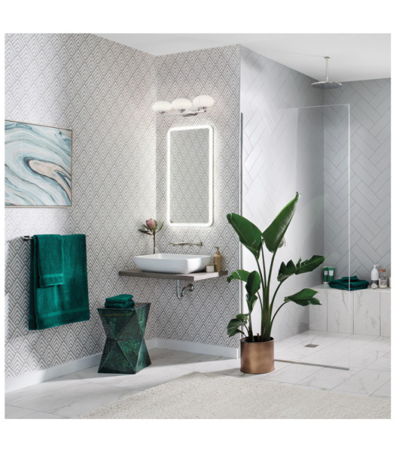 Wall light Bathroom Kichler Steel, satin etched opal glass Polished chrome