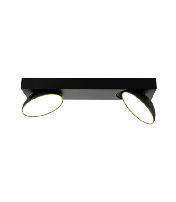 Foco Castelio Plástico, acero, aluminio Negro