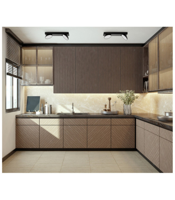 Spot Castelio Plastique,acier,aluminium Noir