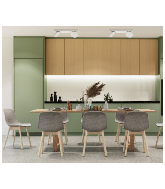 Spotlight Castelio Plastic, steel, aluminum White
