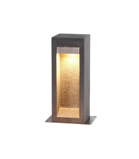 Parkstone Outdoor Floor Lamp Glass, 316 Stainless Steel, Basalt Basalt Stone with Stainless Steel
