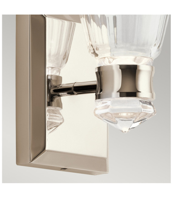 Aplique Kichler Aluminio, acero, cristal facetado transparente Níquel pulido