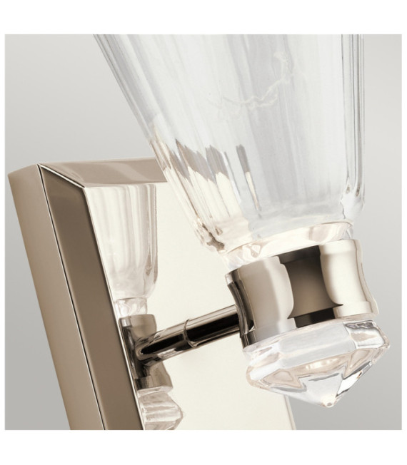 Aplique Kichler Aluminio, acero, cristal facetado transparente Níquel pulido