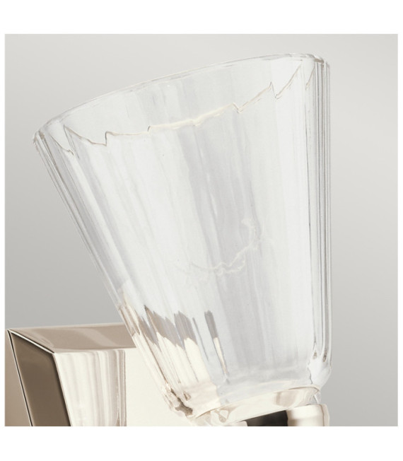 Aplique Kichler Aluminio, acero, cristal facetado transparente Níquel pulido