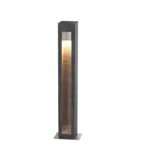 Parkstone Outdoor Floor Lamp Glass, 316 Stainless Steel, Basalt Basalt Stone with Stainless Steel