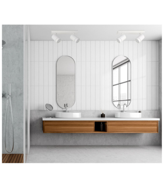 Spot Selma Acier,Aluminium Blanc